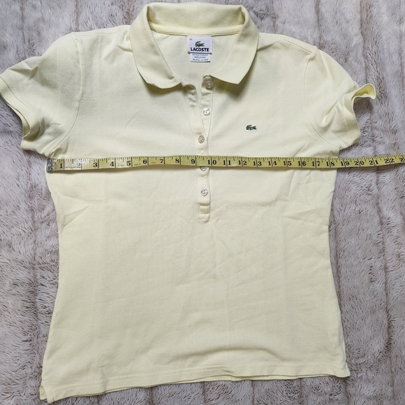 Polo shirt Cotton blend Soft yellow color Size L LACOSTE - Picture 11 of 12